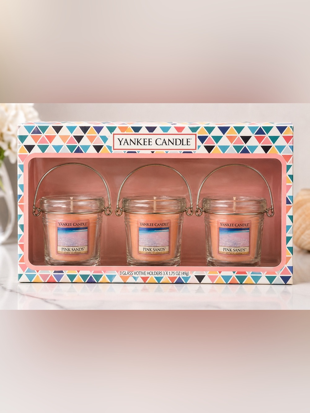 🌸 Yankee Candle Pink Sands Mini Bucket Candle Trio